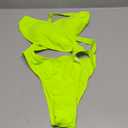 Kaei&Shi Sexy One Piece Swimsuit for Women,Cut Out Criss Cross Bathing Suit,Thong Monokini Swimsuits (Medium, Neon Yellow)