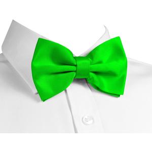 trilece Bow Ties for Men - Men's Solid Pre-tied Clip on Bowties for Formal Wear - Adjustable Bow Tie - Bow ties for Woman (Neon Green), Pack Of 2
