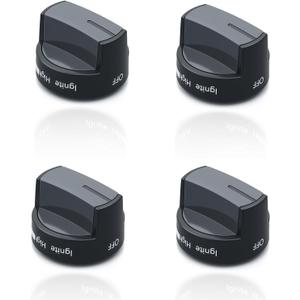 Upgraded W10339442 Stove knob Replacement Parts for Whirlpool Gas Stove Parts Oven Knobs WFG505M0BS0 WFG505M0BS3 WFG320M0BW0 WFG510S0AS2 Whirlpool Gas Range Cooktop Surface Burner Control Knobs 4 Pcs
