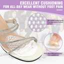 JUMPOW Ball of Foot Cushions for Women, (3 Pairs) Gel Metatarsal Pads Women, Non-Slip High Heel Comfort Pads, Heel Inserts for Women All Day Pain Relief and Comfort, One Size Fits All (Clear)