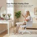 HUANUO Criss Cross Office Chair for Girls with Adjustable Armrests, White, 24.02" x 26.77" x 36.22"