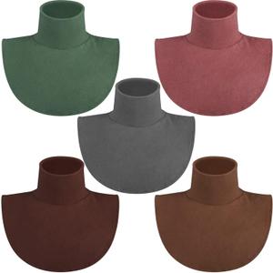 5 Pieces Fake Turtleneck Dickey Collars Women Half Top Mock Collar Neck Wear in Sweater Hoodie High Neck Mock Collar