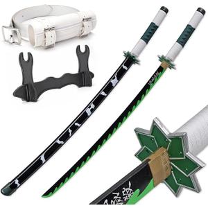 Zisu Anime Sanemi Sword, About 41 inches, Hashira Pillars & Protagonist Sword, Anime Original Texture (Green-Sanemi)