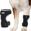 Dog Front Leg Brace with Removable Metal Springs- Adjustable Reflective Ankle Wrap for Dogs, Anti-Slip Reverse-Buckle Design & Breathable Soft Fabric for Arthritis, Sprains, Injury Recovery (Black, M)