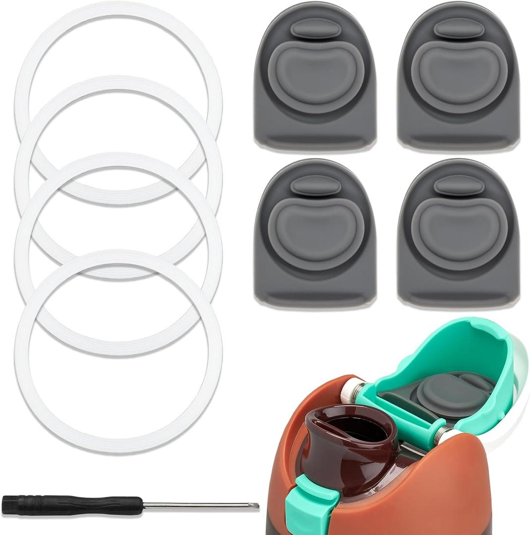 TiciKim 4 Pcs Replacement Stopper & O Ring Compatible with Owala FreeSip Water Bottle Top Lid Replacement Parts for Owala 19oz 24oz 32oz 40oz Gasket Plug Accessories BPA-Free