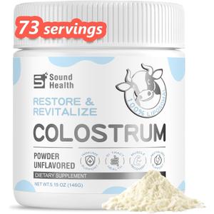 Colostrum Supplement Powder for Humans - Organic Bovine Colostrum Supplement for Gut Health, Hair Growth, Beauty, and Immune Support - Unflavored (73 Servings) BB:  05/15/2028