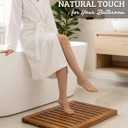Acacia Wood Shower Mat, Non-Slip Bath Mat for Bathroom, 24 x 18 in