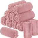 Buryeah 12 Pcs Flannel Throw Blanket Bulk 50 x 60 in Sleepover Blanket Outdoor Wedding Throw Lightweight, Oeko-tex Standard 100 Certified for Sofa Homeless Gifts (Dusty Pink)