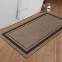 chakme Bathroom Rugs Mat 47x24, Ultra Thin Non Slip Bath Mat Large Quick Dry Absorbent Bath Mat for Bathroom Floor, (Dark Beige, 47"x24")