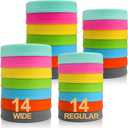 AOZITA [ 28 Pack ] Plastic Mason Jar Lids Fits Ball, Kerr & More - 14 Wide Mouth & 14 Regular Mouth - Colored Storage Caps for Canning Jars, Dishwasher Safe & Food Grade