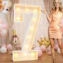 Ledido 4FT Warm White & Cool White Marquee Light Up Number 7, Easy to Assemble Marquee Numbers 4 Feet Tall, Large Lighted Number for Birthday Graduation Baby Shower Anniversary Party Decorations (7)