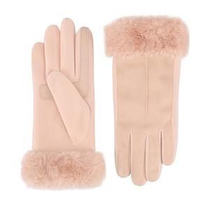 isotoner Women's Water Repellent Touchscreen Stretch Mya Faux Fur Cuff Gloves, Size S/M