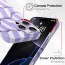 for iPhone 16 Pro Max Case, Cute Irregular Purple and White Stripes Pattern Aesthetic Design, Camera Lens Protection Slim Soft TPU Shockproof and Anti-Scratch Protective Cover for Girls Women