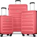 American Tourister Westridge Hardshell Luggage Set - 3 Piece Set - 20" Carry-On, 24 & 28 Checked Luggage Set with Spinner Wheels - Expandable Hard Suitcases for Travel - Hard ABS Shell - Coral