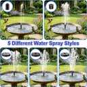 Solar Water Fountain, 2.5 W Solar Bird Bath Fountains with 9.2FT Cable, 5 Nozzles, Outdoor DIY Solar Water Pump Kit for Garden, Ponds, Fish Tank