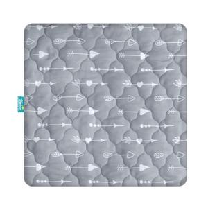 Playard Mattress Cover -for Square Play Yard, Perfect for New Room2 / TotBloc Portable Playard, Waterproof, Ultra Soft, Fitted Playpen Mattress Cover, Grey