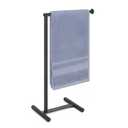 Livabber L-Shape Hand Towel Holder Stand, Metal Hand Towel Rack Modern Countertop Hand Towel Ring Standing Towel Bar for Bathroom Kitchen Vanity (Black)