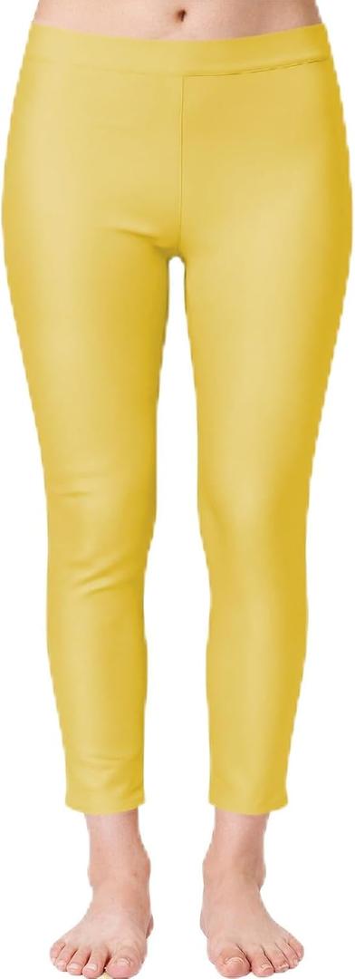 Wildarms Girls Leggings - Shimmer Dance Pants for Festive Wear for Yoga, Workouts,Casual wear (Yellow)