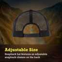 Yellowstone Trucker Hat, Adjustable Snapback Mesh Baseball Hat with Curved Brim (Midnight)