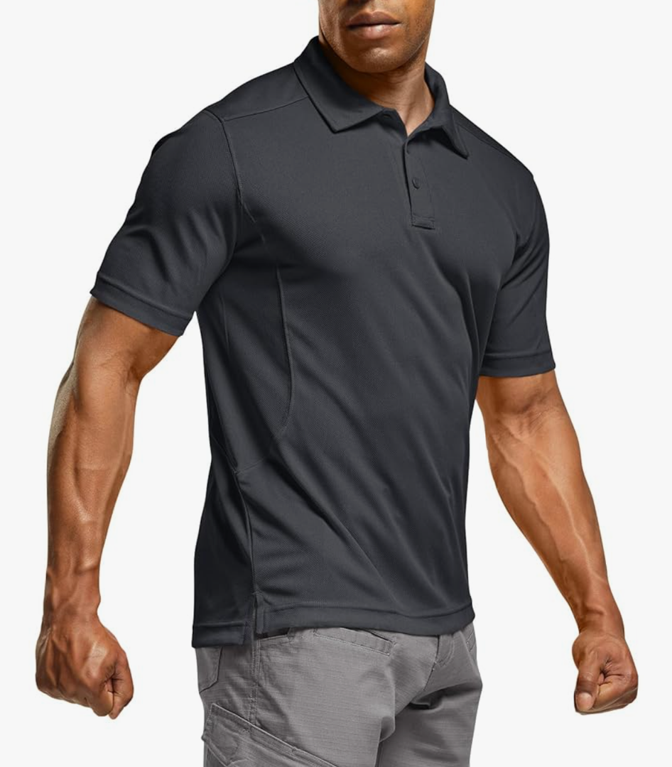 CQR Men's Polo Shirts, Tactical Short Sleeve Golf Performance Shirts, Lightweight Dry Fit UPF 50+ Pique Size XL