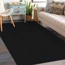 KOZYFLY Washable Entryway Rug 3x5 Ft Area Rugs Cotton Rubber Backed Throw Rugs Indoor Door Mat Kitchen Rugs Braided Floor Carpet for Front Entrance Kitchen Living Room, Black