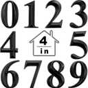 Jetec 10 Pcs House Numbers 3D Door Mailbox Numbers 0-9 Self Adhesive House Door Street Address Stickers for, Apartment, Office, Hotel Room, Mailbox Signs(4 x 2.5 Inches,Black)