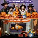 POP COCHE Halloween Crochet Kit for Beginners, Crochet Starter Kits for Adults, Amigurumi Craft Knitting Crochet Animal Kit with Step-by-Step Video Tutorials, 3 Halloween Gnomes (40%+ Yarn)