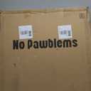 No Pawblems Free Standing Dog Gate with Door, 30'' Tall Foldable Dog Fence for Indoor & Outdoor, Up to 78 Inch Extra Wide Puppy Gate for Stairs, Hallways, Doorways, Deck, Yard (Black, 3 Panels)