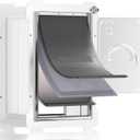 MIAOTONG 3-Flap Dog Door for Wall, Double Magnetic Flaps Pet Door for Wall, Aluminum Lock Doggy Door,Steel Frame and Telescoping Tunnel Dog Doors and Cat Doors(Pets Up to 40 Lb) -Medium