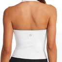 SUUKSESS Women Padded Halter Sports Bra Backless Longline Workout Crop Tank Tops (White, L)