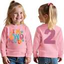 I'm Two Cute Sweatshirt for Girls 2nd Birthday Outfit for Toddler Girl 2 Year Old Birthday Party Long Sleeve Shirts ( 2-3T)