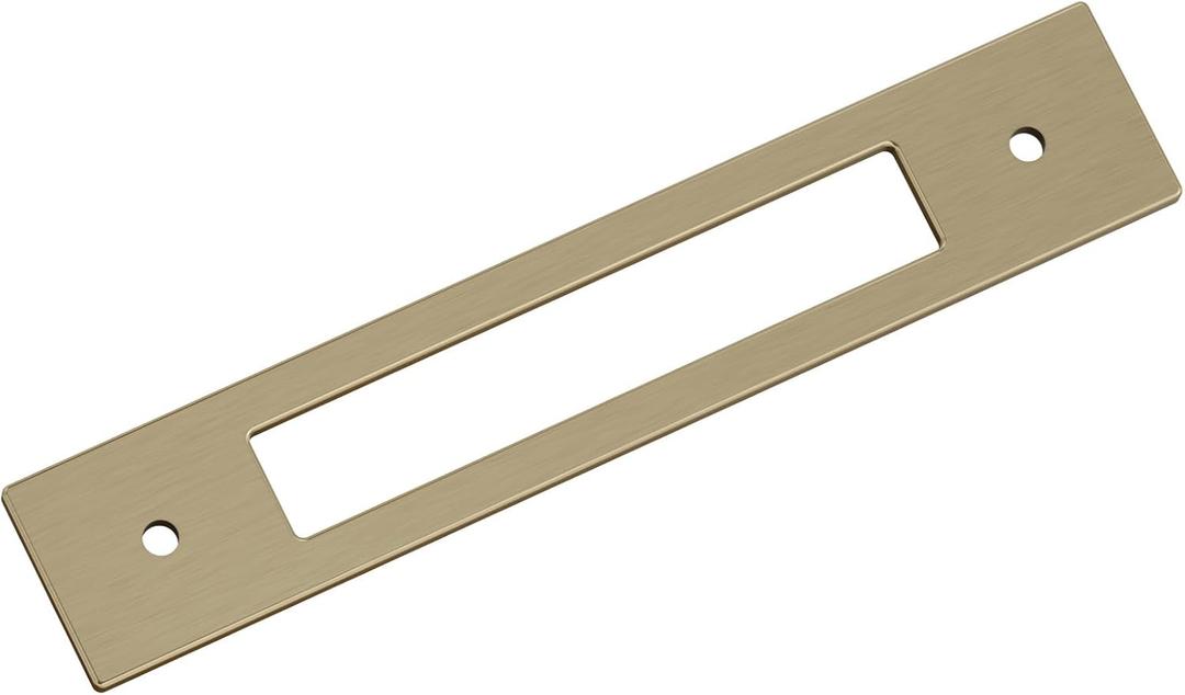 3 x Amerock Medora 5-1/16 inch (128mm) Center-to-Center Rectangle Golden Champagne Cabinet Pull Backplate, BP37783BBZ