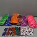 Long Colored Wigs - 6 Pack Wavy Neon & Curly Color Wigs for Women - Come with Extra Neon Glasses - Bachelorette Party Favors (Blue, Green, Orange, Purple, Pink, Wine Red)