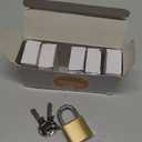 HOX 6-Pack Keyed Padlock, Waterproof and Rustproof, Solid Brass Lock with 1-1/4" Wide Body, Padlock with Keys for Storage Unit, Sheds, Garages and Fence