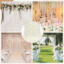 Hoteam 20 Pcs 131 Ft Artificial Wisteria Hanging Flowers Garland with String Light 6.56 Ft/Pcs White Flower Garlands Wedding Arch Garland Fake Wall Backdrop Artificial Flowers for Garden Outdoor