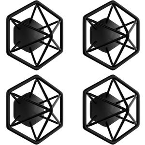 LiaMeE Coat Hooks Wall Mount for Hanging, Heavy Duty Towel Hooks for Bathrooms, Decorative Wall Hooks for Living Room, Bedroom, Entryway (Black, 4Pcs)