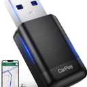 Wireless CarPlay Adapter for Apple iPhone, 2025 Convert Wired to Car Play Wireless, Plug & Play, Auto-Connect, Ultra Mini Car Play Adapter with USB A/C, No Latency for iPhone iOS 10+(2017+ Vehicles)
