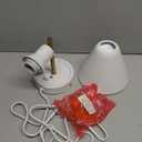 GLOBE Electric 65542 1-Light Plug-in or Hardwire Wall Sconce, Matte White, Brass Accent, Stepless Dimming Rotary Switch, Fabric Cord, Modern Lighting for Apartment or Renters, Home Decor