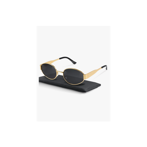 livho Retro Polarized Sunglasses - UV400 Protection, Oval Shape, Metal Frames
Color: Grey/Gold