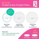 Elk and Friends Kids 6.7 Porcelain Divided Plates with Silicone Suction Sleeves | Suitable for Babies/Kids/Toddlers | Microwave & Dishwasher Safe | Non Slip | Snack Dishes | 4 Pack (Blush/Lilac/Sage/MistyBlue)