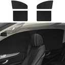 MEEWOO Car Side Window Sun Shades Curtains, Suction Cup Hanging Retractable Blackout Suede UV Protection Privacy Sunshades Sedan SUV Van Truck Accessories for Sleeping Camping(Black, Front&Back 4pcs)