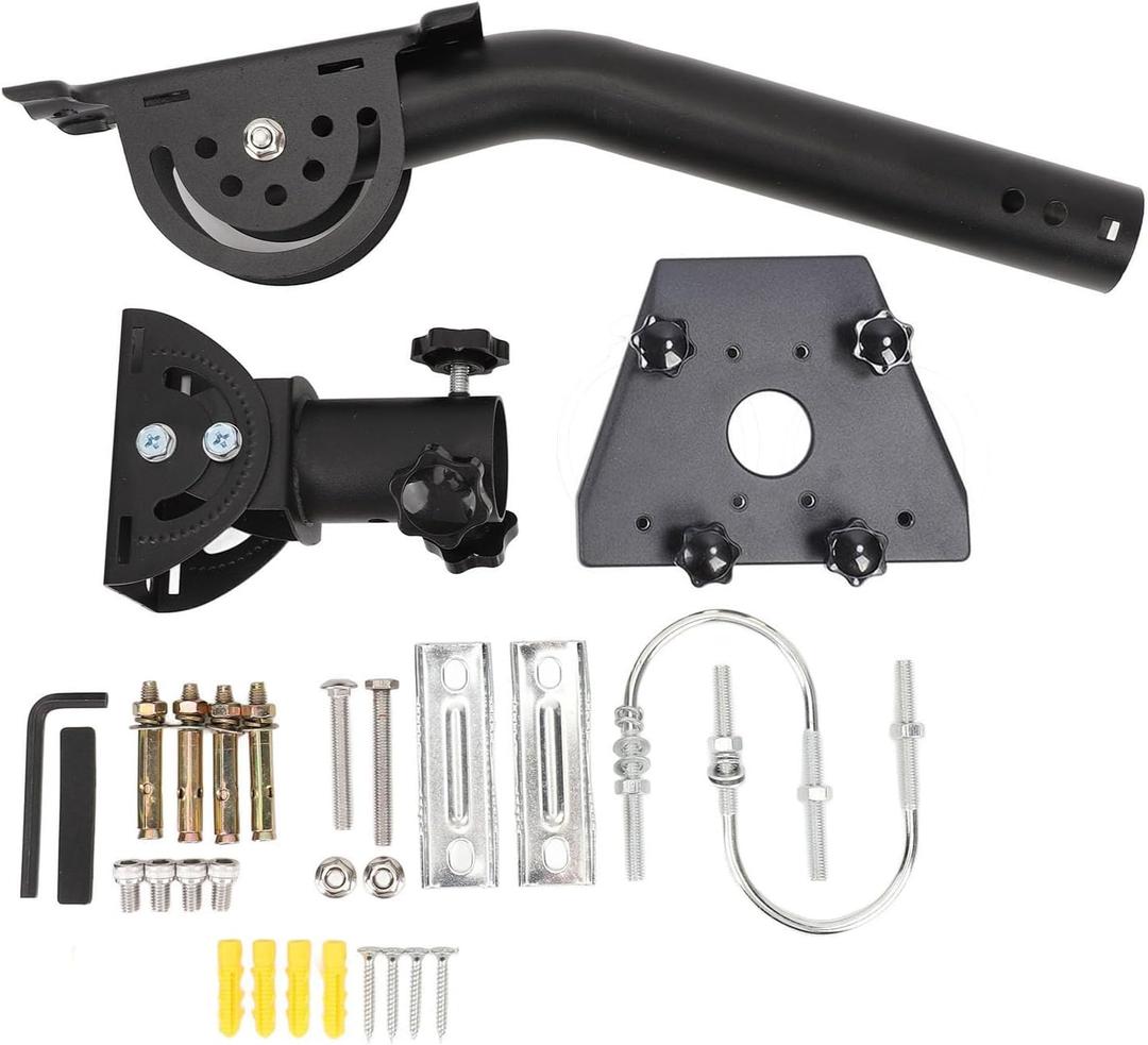Adapter Mounting Pole Kit for Gen 3 Standard Dish 360 Degree Rotation Roof Wall Pole Mount Adapter Set Complete Accessories for Outdoor Installation Alloy Steel