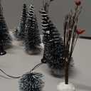 16 PCS Christmas Figurine Village Accessories, Mini Street Light Models with Brush Trees, Miniature Christmas Pathway Street Lamps Lantern Post for DIY Micro Landscape Fairy Garden
