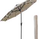 9FT Solar Patio Umbrella with 32 LED Lights with Bag