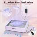 Nail Dust Collector with Lamp&50pcs Disposable Filter&Dusting Brush, Electric Nail Vacuum Cleaner Dust Fan Suction Machine for Manicure Acrylic Gel Nails Polishing, Low Noise, Salon Home, Purple