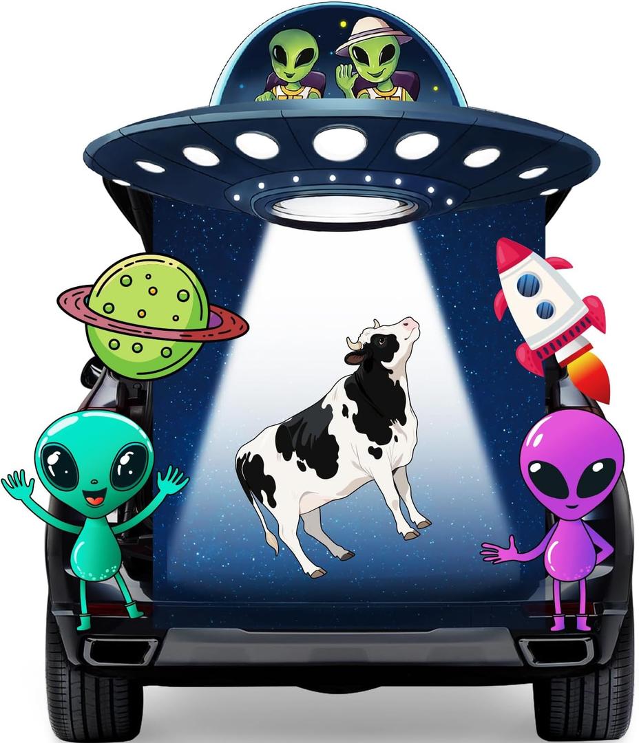 Trunk or Treat Car Decorations Kit,Halloween UFO Decorations for SUV Halloween Decor for Garage Door Entryway Archway