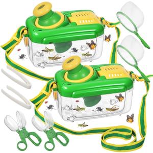 Bug Catcher for Kids:2 Sets Bug Catching Kit with Butterfly Net,Critter Keeper,Nature Adventure Set for Boys for Kids Bug Catcher Tool,Butterfly Catcher,Bug Box