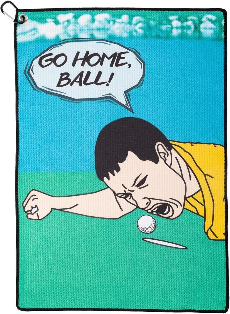 Funny Golf Towel, Printed Golf Towels for Golf Bags with Clip, Golf Gift for Men Husband Boyfriend Dad, Birthday Gifts for Fan - Go Home Ball