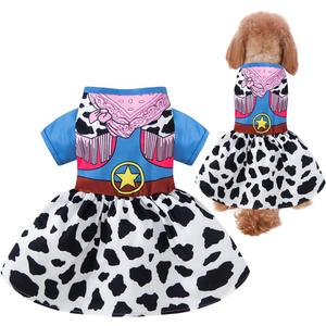 Dog Halloween Costume Cowgirl Dress (X-Largel) (Blue)