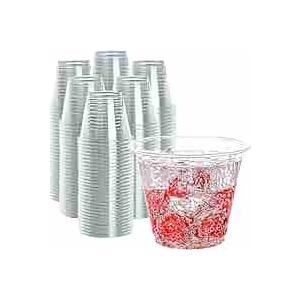 Rtteri 300 Pack 9 Oz Clear Plastic Dessert Cups with Lids and Spoons Disposable Appetizer Cups Bulk Plastic Parfait Cups for Tasting Party, Baby Shower Party, Wedding, Birthday Party Favor